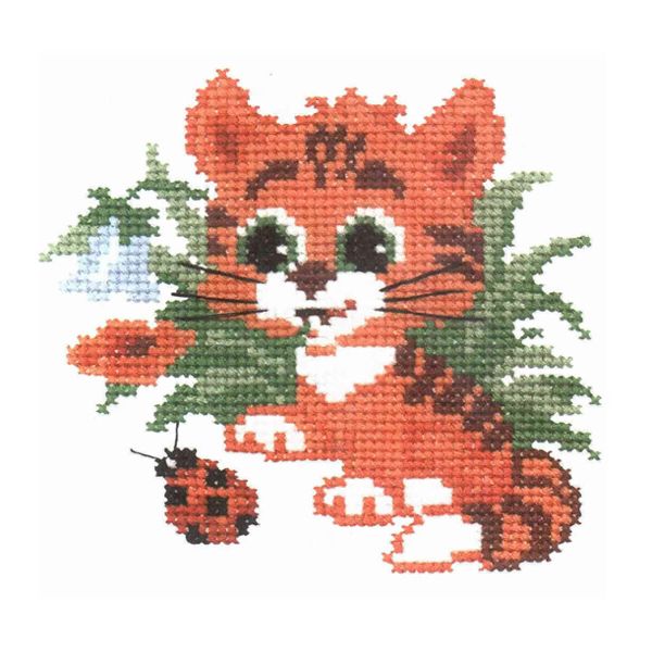 Набор для вышивания нитками РС-Студия, Котенок 14х13 см