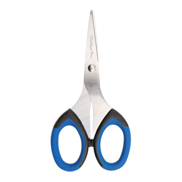 Ножницы универсальные офисные 14 см, силиконовые ручки SOFT, синий/черный, Hobby&Pro, 590445