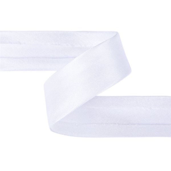 Косая бейка атласная 18 мм / 5 шт по 5.4 метра, белый №001, Gamma GK-18P