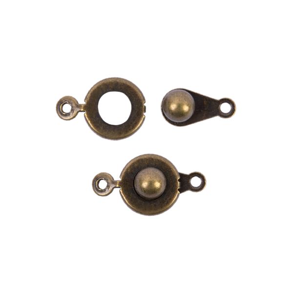 Замок для бус шар 17х9х4 мм, 5 шт, №04 под бронзу, Zlatka DC-020/5