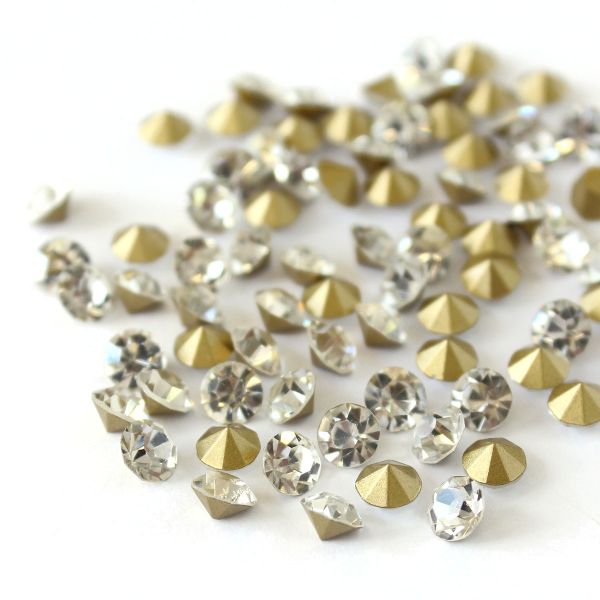 Стразы конусовидные риволи 4,8мм, ss20, 144 штук (стекло) (01 crystal)