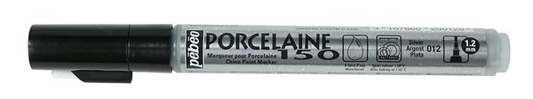 Маркер по керамике Porcelaine 150 металлик 1.2 мм, перо круглое, 6 шт, 020012 серебро, Pebeo