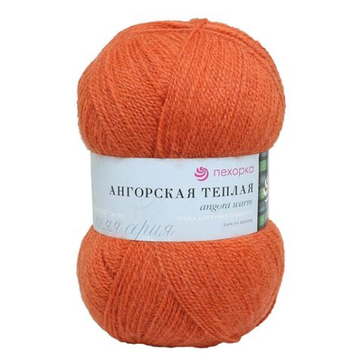 Пряжа Пехорка Ангорская теплая / уп.5 мот. по 100 г, 480 м, 189-Яркооранжевый