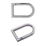 Карабин металл полукольцо 22х40 мм (50х32 мм), чер.никель мет, 2 шт