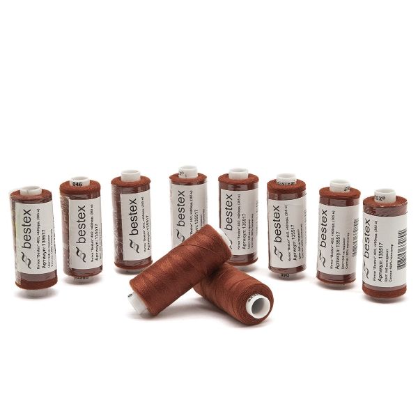 Нитки швейные бытовые Bestex 40/2, 365 м (400 ярд) / 10 кат., 046 терракотовый