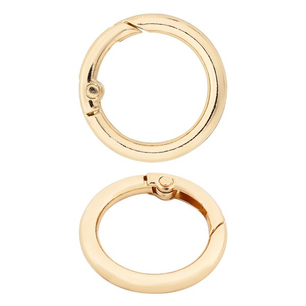 Кольцо разъемное металл на винтах 20 мм (24 мм внешн.), золото, RA3229, 20 шт