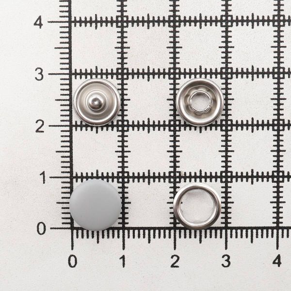 Кнопка рубашечная (джерси) закрытая ⌀9.5 мм, ≈144 шт, МЕТАЛЛ, эмаль, 523 св.серый матовый, NEW STAR