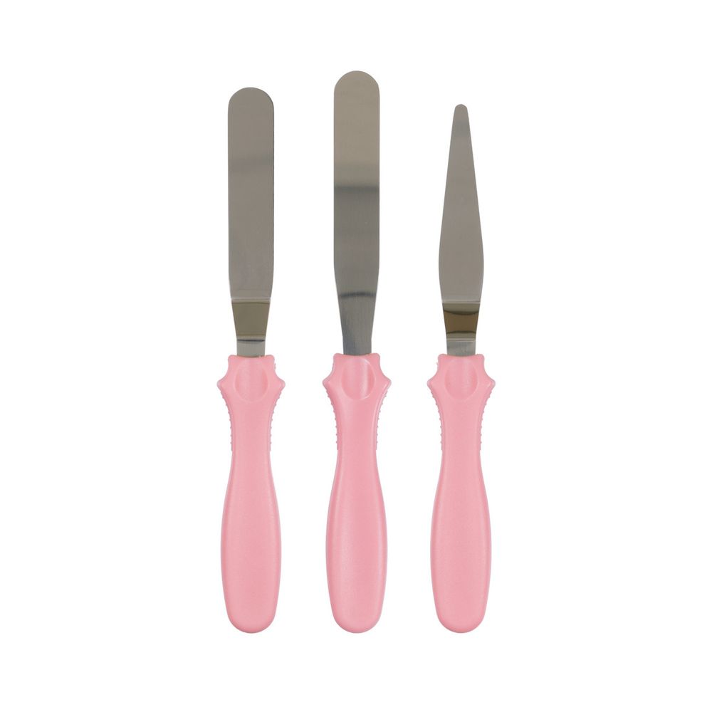 Набор лопаток для торта, 3 шт, №2 розовый, S-Chief SHF-0037