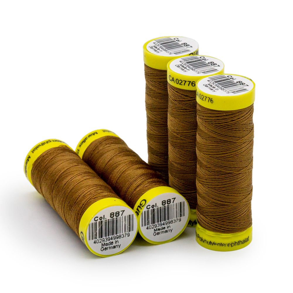 Нитки для трикотажа Gutermann Maraflex, 150м, 887 бежево-горчичный, 5 катушек