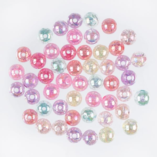 Бусины акрил ⌀10 мм, 25 г (48±2 шт), №01 ассорти, Zlatka ACB-02