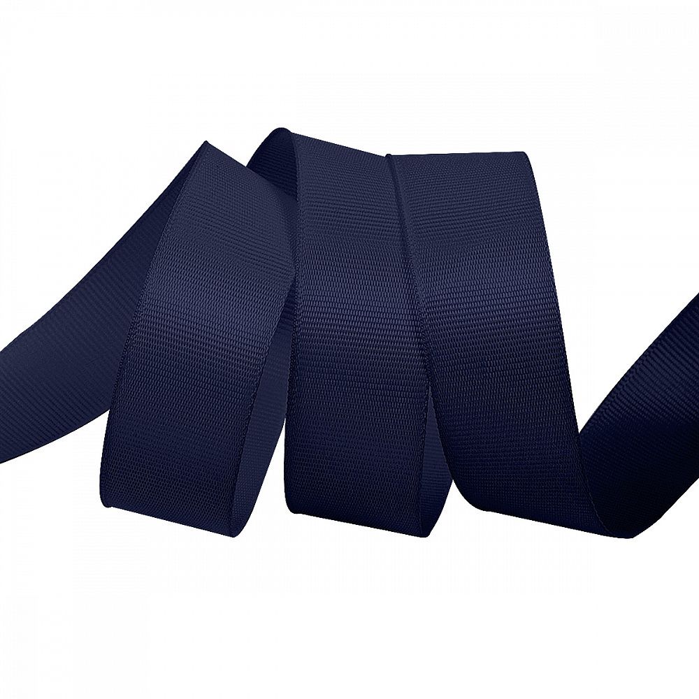 Лента репсовая (в рубчик) 25.0 мм / 22.8±1 метра, 370 т.синий, Magic4Hobby