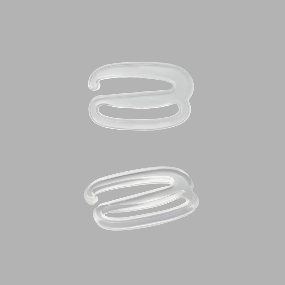 Крючки для бюстгальтера пластик 20.0 мм, 50 шт, прозрачный, Globus