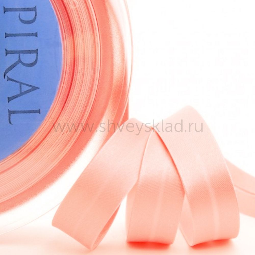 Бейка косая атласная 30 мм, 25 метров, 07 персиковый, Safisa (Spiral) /TOS/