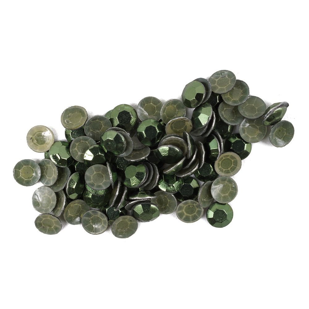 Стразы термоклеевые, 4 мм, ss16, 100 шт/упак (110 т.зеленый)