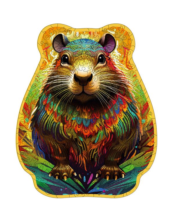 Пазл фигурный деревянный Яркий капибара 156 элементов, Фрея PZLF-005