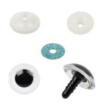 Глаза пластиковые с блестящей вставкой ⌀20 мм, 50 шт, голубой, HobbyBe PGSB-20F