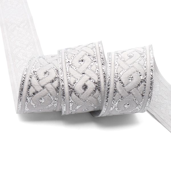 Тесьма металлизированная 35 мм, 10 м, (серебро)
