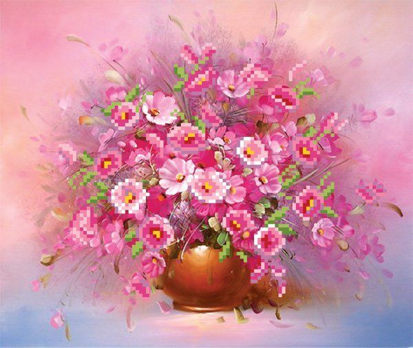 Рисунок на шелке Матренин Посад 28х34 - 4062 Розовые анемоны