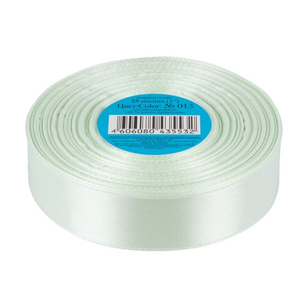 Лента атласная 1-сторонняя 25.0 мм / 33±2 метра, 013 св.салатовый, Gamma