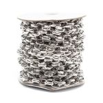 Цепь декоративная алюминий 12.4х10.1 мм, 10 метров, никель, K11349