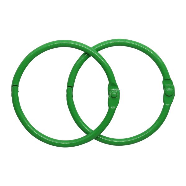 Кольца для альбомов разъемные металл 40 мм, 10 шт, зеленый, 5AS-106