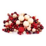 Бусины пластик ⌀8, 10, 12, 14, 18, 22 мм, 100±10 г, №04 красный, Zlatka BWMX