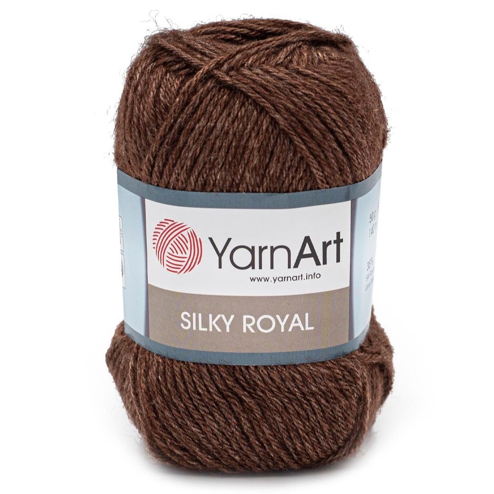 Пряжа YarnArt (ЯрнАрт) Silky Royal / уп.5 мот. по 50 г, 140м, 436 шоколад