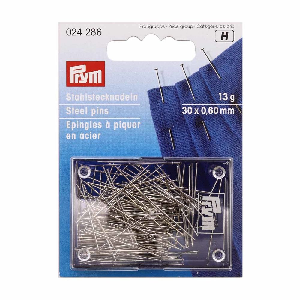 Булавки портновские, сталь №6 тонкие, 13 гр 0,60х30мм, Prym