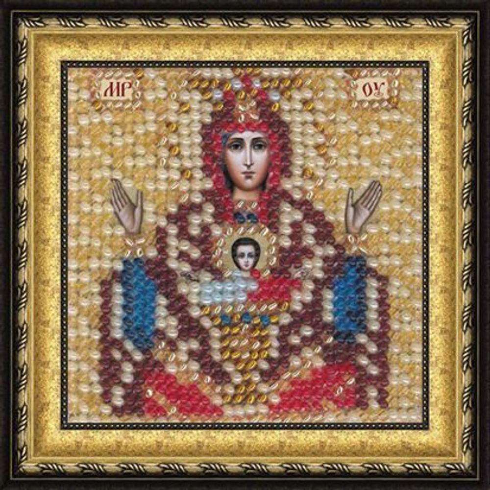 Вышивальная мозаика, Икона Божией Матери Неупиваемая чаша, 6.5х6.5 см, S090612