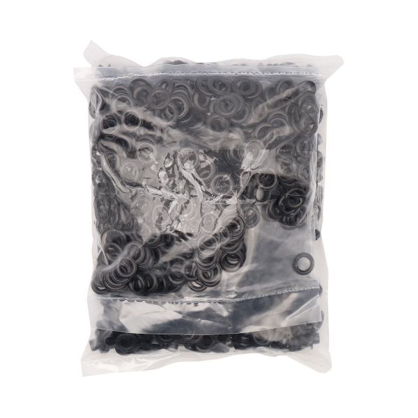 Люверсы металл ⌀_7.3 мм (внутр.), h5.41 мм (внутр.), №5, сталь, черная резина, уп.≈1000 шт, New Star