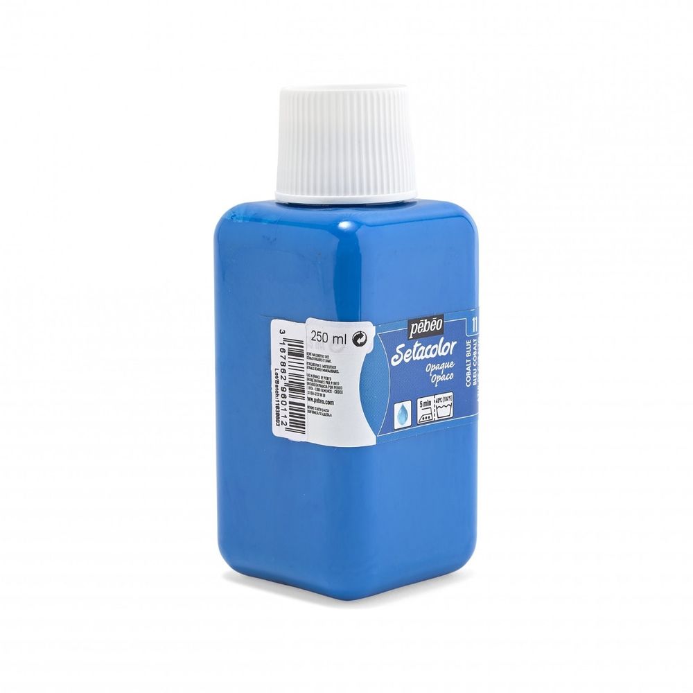 Краска для ткани непрозрачная Setacolor Opaque 250 мл, 296-011 кобальт синий, Pebeo, 296-011