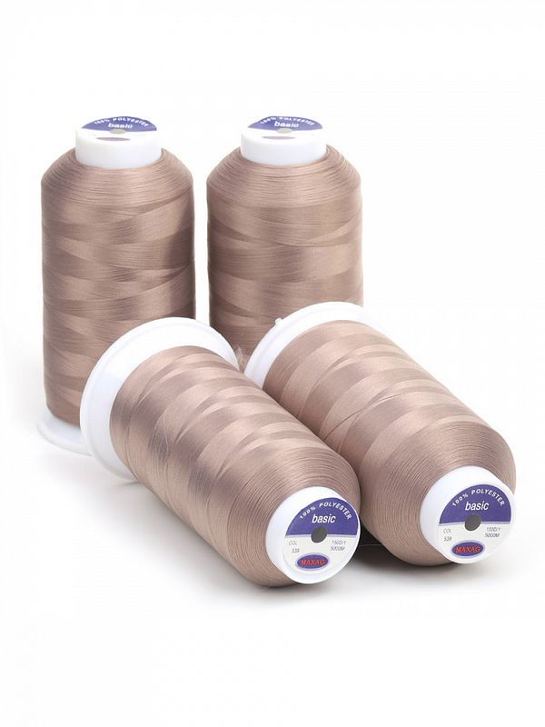 Нитки швейные текстурированные Max, 150D/1, 5000 м, 90г, 539 т.бежевый, 4 катушки