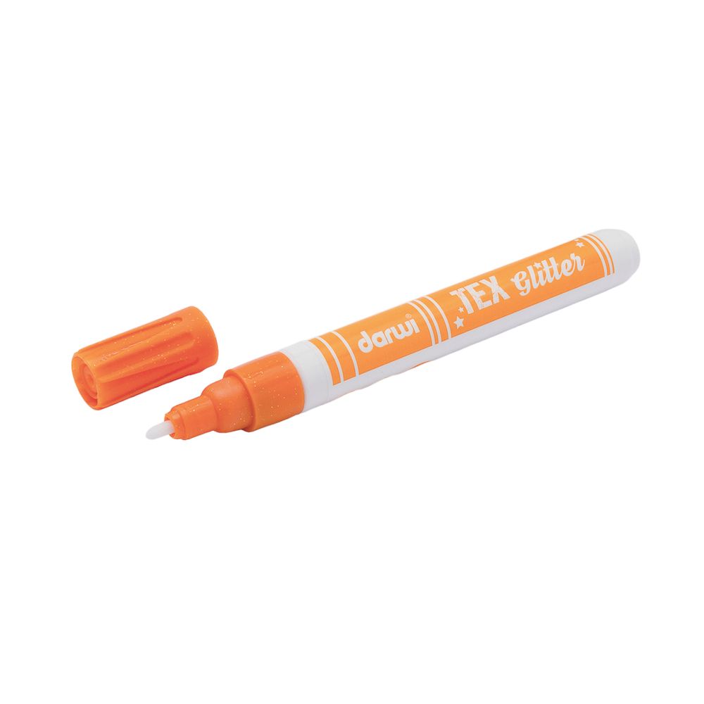 Маркер для ткани Darwi TEX Glitter, 2мм (с блестками) (752 оранжевый), DA0140013