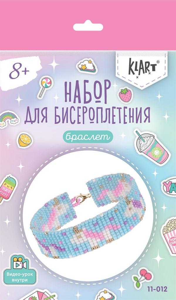 Набор для бисероплетения 11-012 Браслет. Единороги, 2 см, Klart 11-012