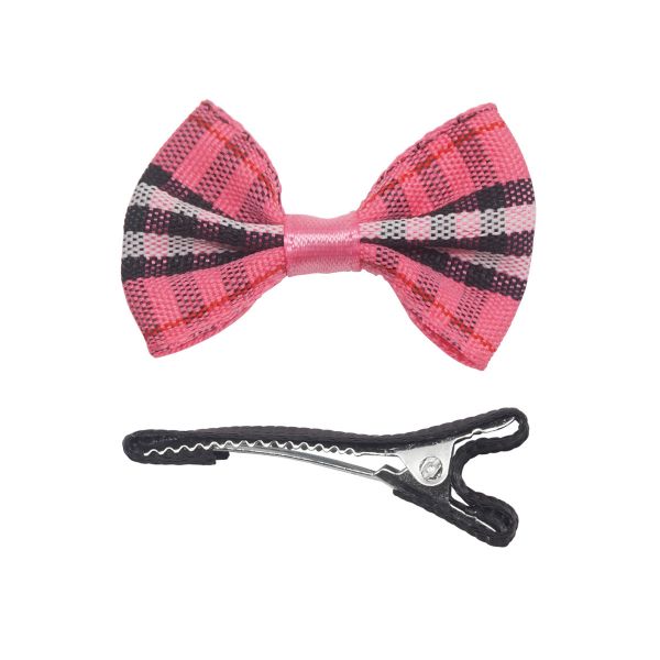Набор Б-001 мини бантик+заколка 33мм/35мм (малиновый/черный) 29352