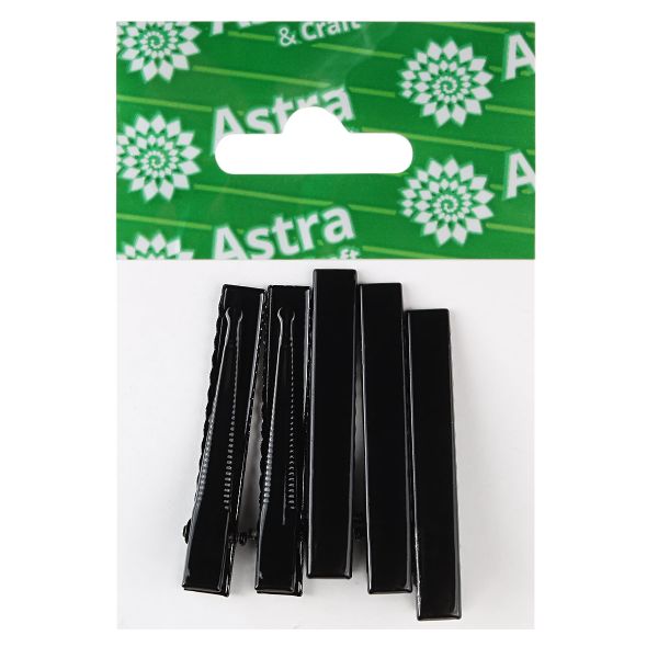 Основа для заколки крокодил, черная 5см, 5 шт в упак, Астра