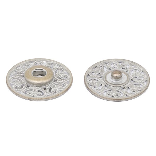 Кнопка пришивная металл ⌀27.0 мм, металл, White, уп.10 шт