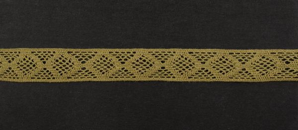 Кружево вязаное (тесьма) 24 мм, цв.песочно-коричневый, Alfa, 25 метров, AF-173-102
