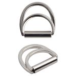 Полукольцо двойное металл внутр. 20 мм (внешн. 26х25 мм), 2 шт, серебро никель, MT-1852