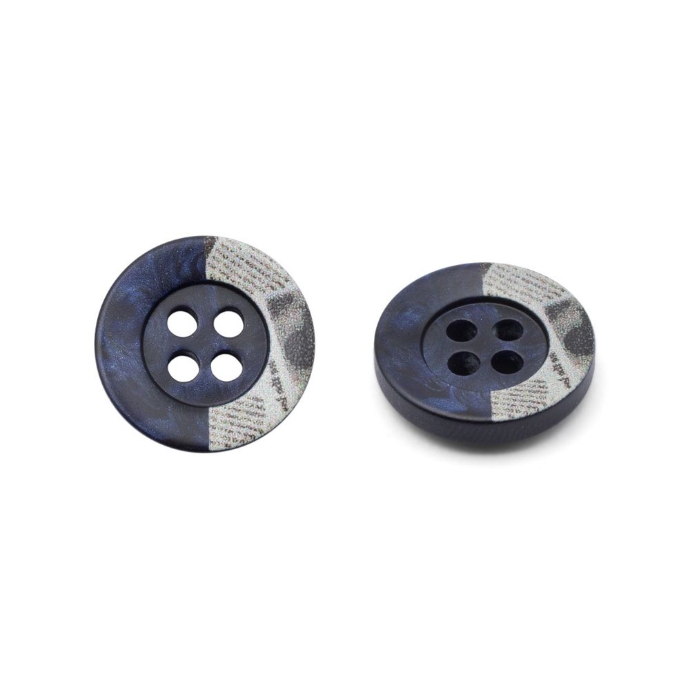 Пуговицы 4 прокола 24L=15 мм, пластик, col.D темно-синий, 36 шт, CN2818