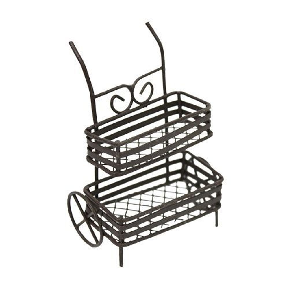 Миниатюра кукольная: Металлическая подставка для цветов, корич. 5,5х3х8,5см, Астра
