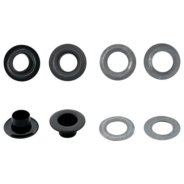 Люверсы металл ⌀_6.0 мм (внутр.), №4, сталь, оксид, 100 шт, New Star