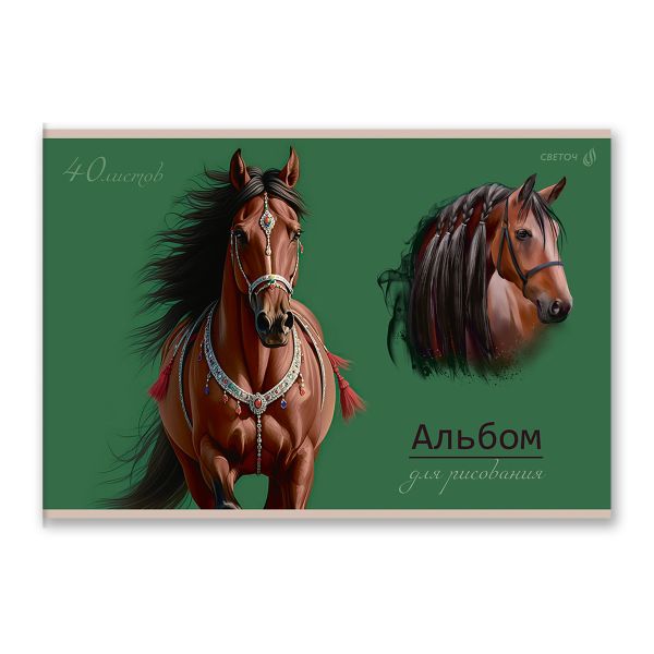 Альбом для рисования 100 г/м², A4 29.5х20.2 см, 40 л. на скобе 5 шт, 01715 Грация и сила, Светоч А258