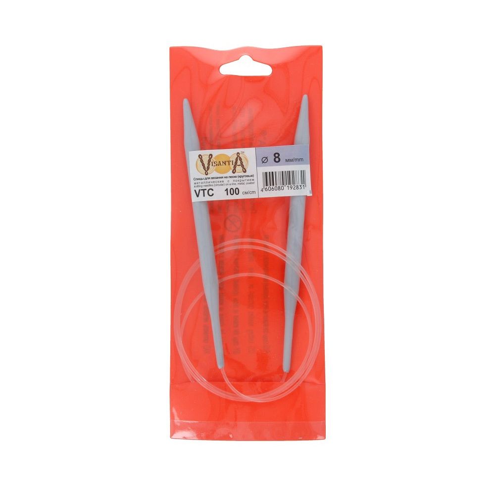 Спицы круговые металл ⌀8.0 мм, 100 см, со спец. покрытием, Visantia VTC