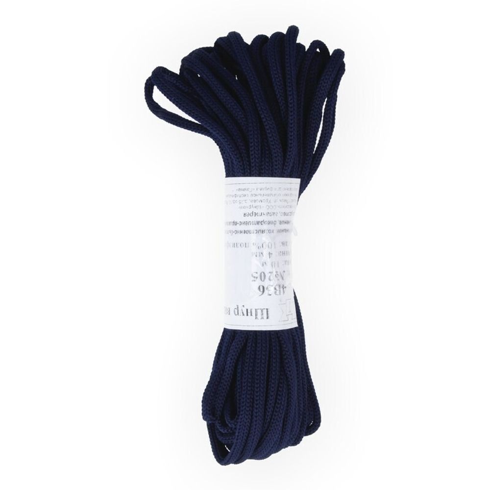 Шнур плетеный 4 мм, 5х10 м, мелк. плетение, 205 т.синий, Gamma В-036 (4В 36)