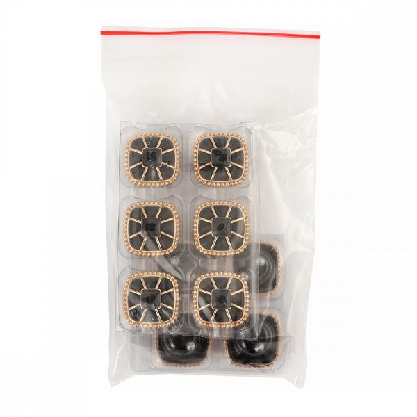 Пуговицы на ножке металлические 28L=18мм, С-MP07 цв.золото/черный, 10 шт