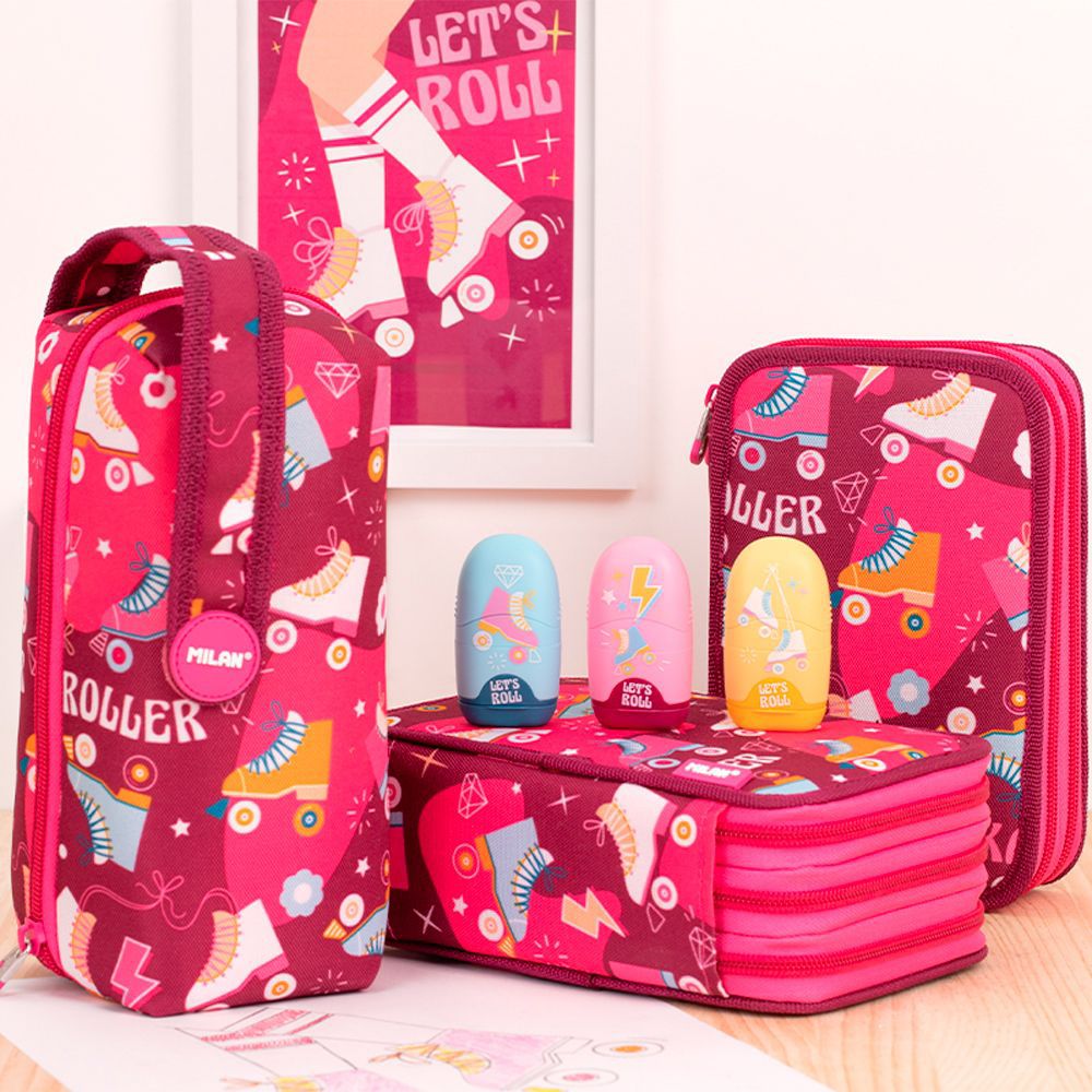 Набор ластик с точилкой для карандашей CAPSULE Roller + 2 запасных ластика, BYM10034RL, Milan, BYM10034RL