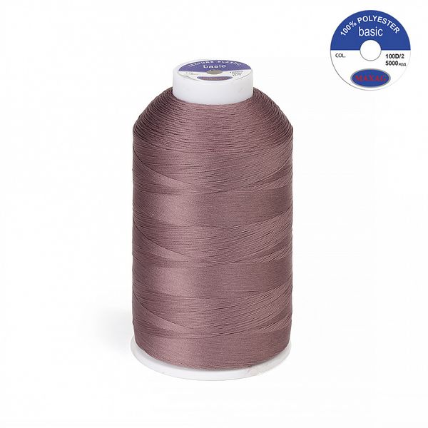 Нитки эластичные текстурированные Max 100D/2, 5000 м, 366 роза пыльная, 1 катушка