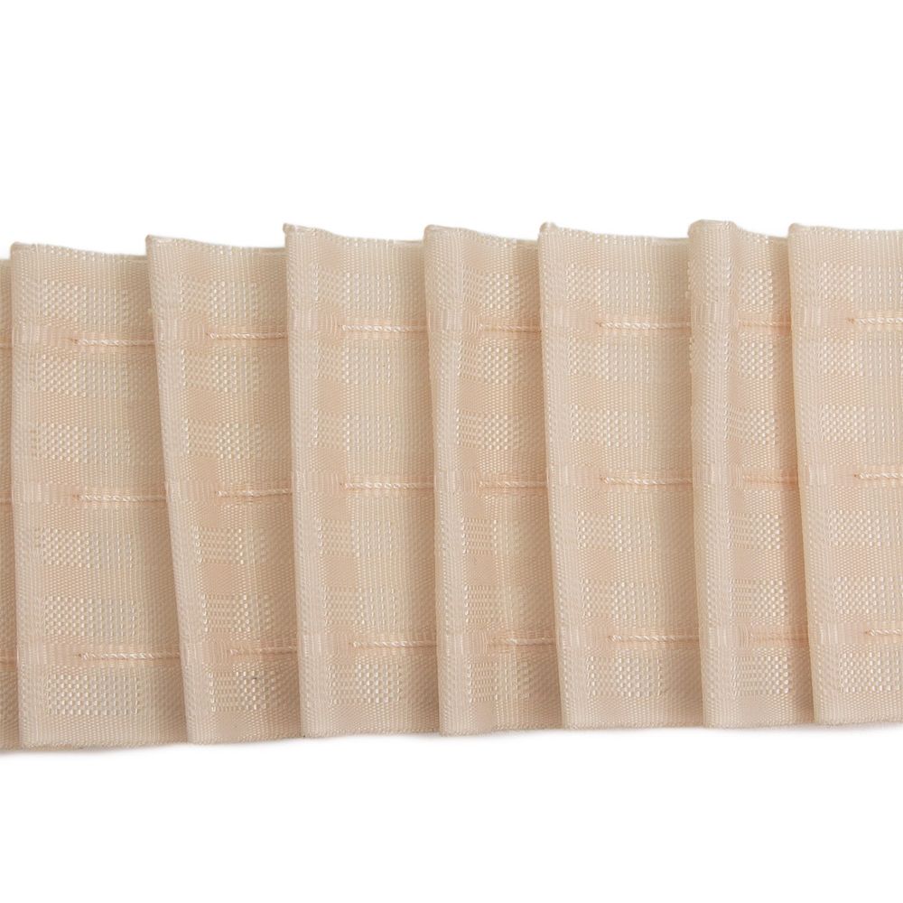 Лента (тесьма) шторная: сборка параллельная (1:2.5) 80 мм / 100 метров, бежевая