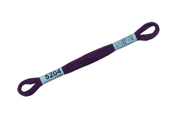 Мулине Gamma 100% хлопок, цв.5204 т.т.сиреневый, 24 мотка по 8 метров